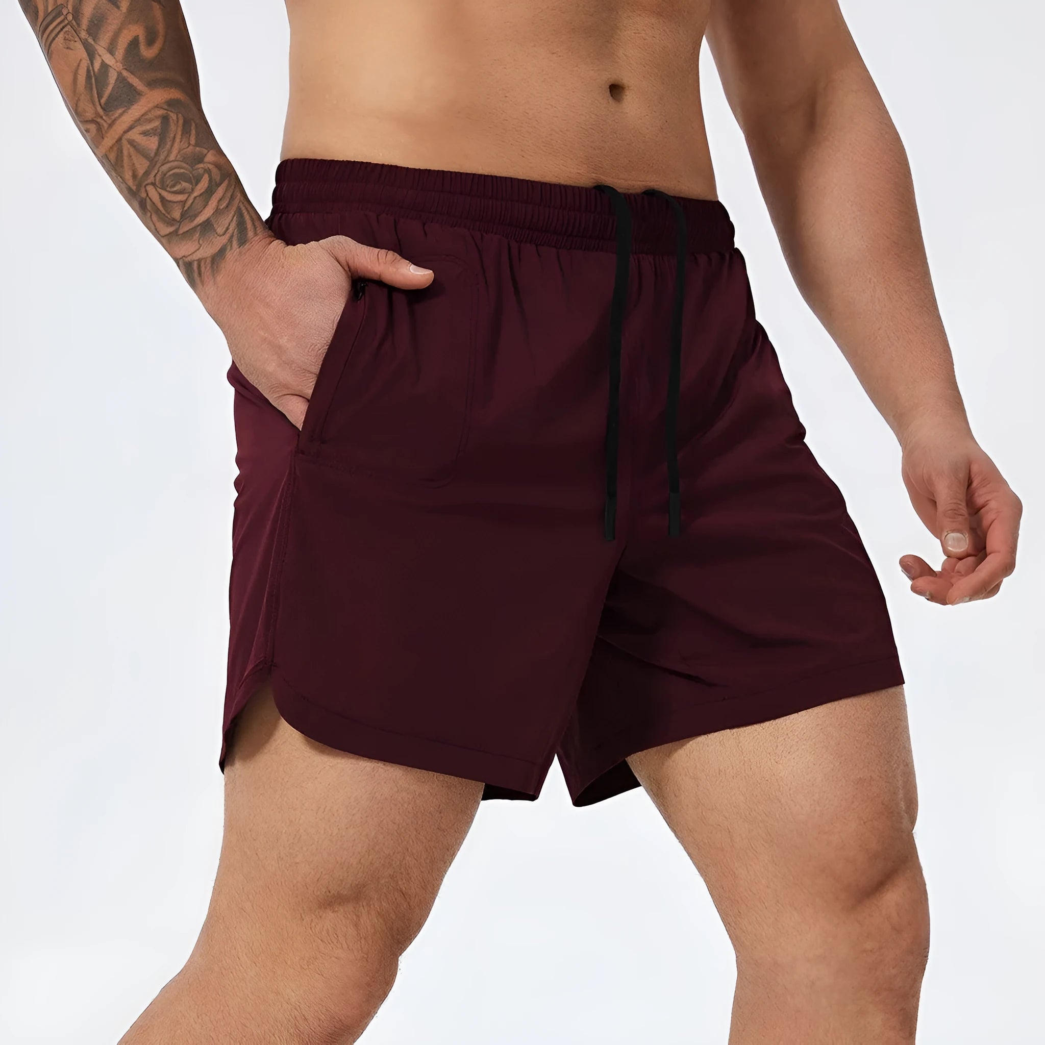 Men's nylon athletic shorts for basketball tennis running in four colours