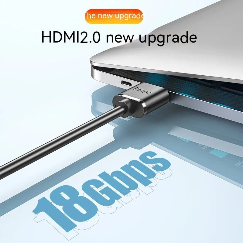 Flexible HDMI video cable with gold-plated connectors and hairline rule design, available in multiple lengths.