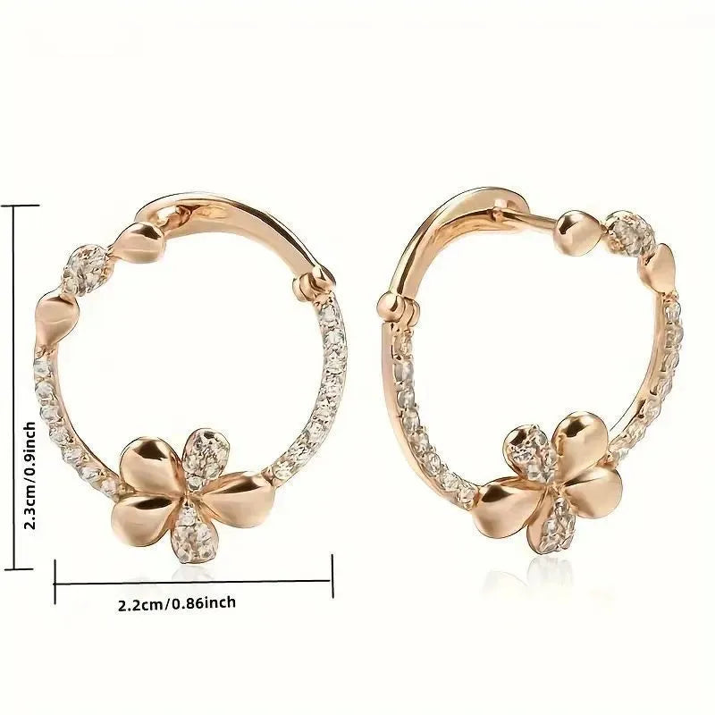 A pair of round geometric hoop earrings for women made from electroplated copper.