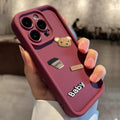 Stereo coffee doll bear soft shell TPU phone case with frosted finish, shown in brown doll design for iPhone.