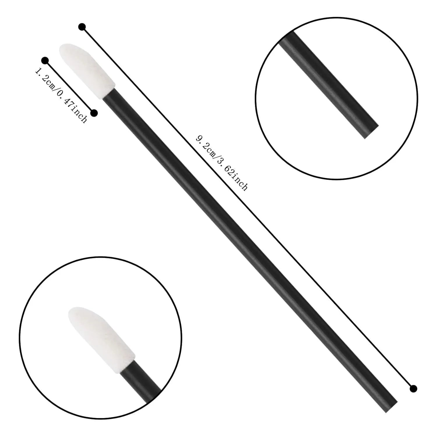 Pack of multi-coloured disposable lip brush applicators with flocked tips on a white background
