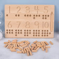 Wooden Montessori logarithmic board with blind writing board in a 32 x 20.5 x 4.5 cm colour box