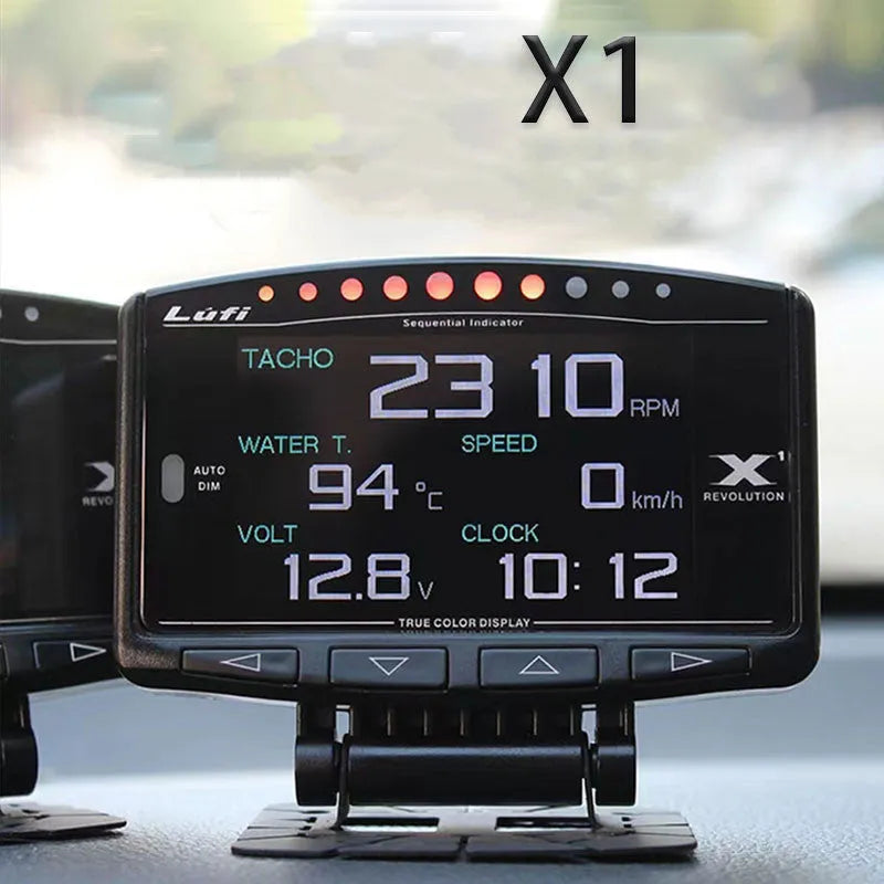 X1 Automotive OBD diagnostic instrument with 10mm metal housing and English interface display