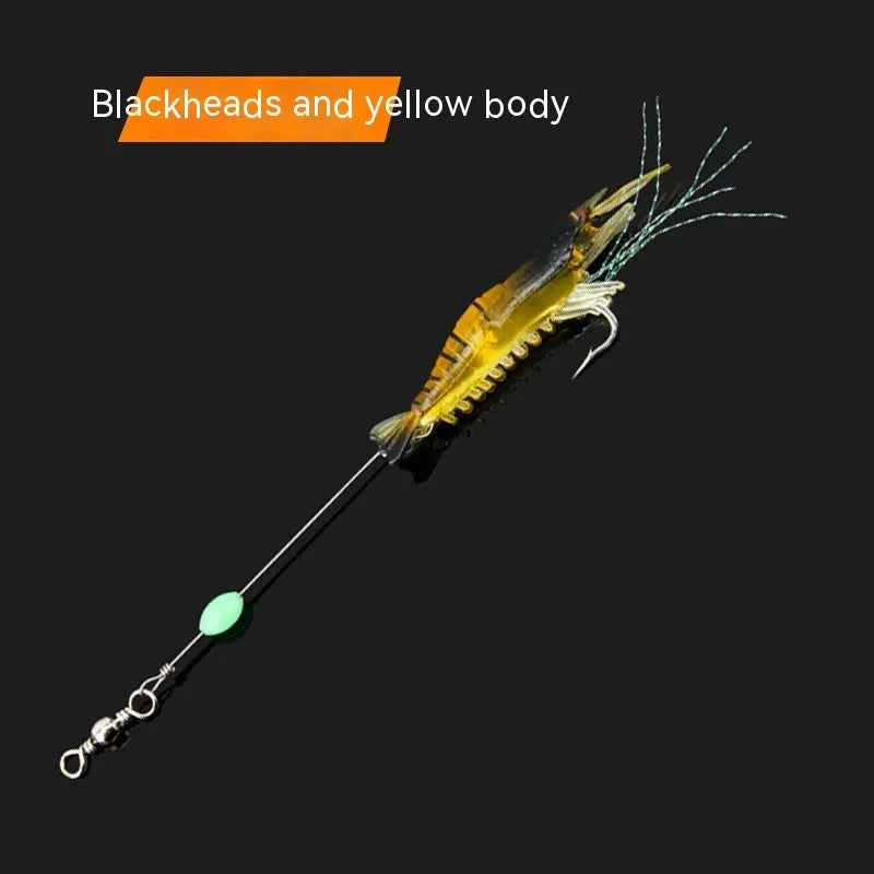 Luer soft fishing lure with pre-attached hook in selected colour from six available patterns