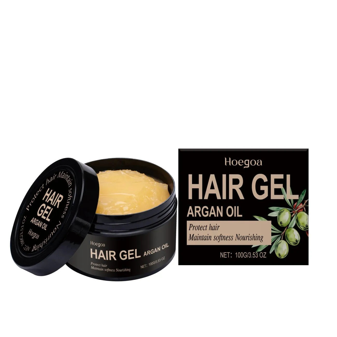 100ml Moroccan Nut Oil Setting Gel tube with hyaluronic acid for flexible hair hold