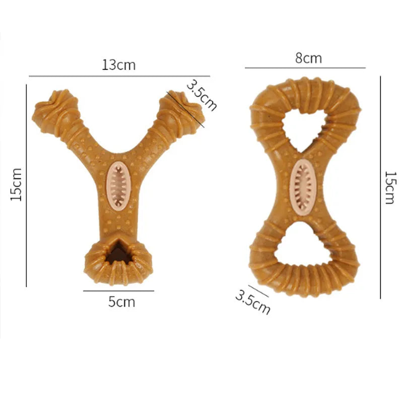 Dog chew bone with textured surface for dental cleaning, available in 8shape and Y shape options
