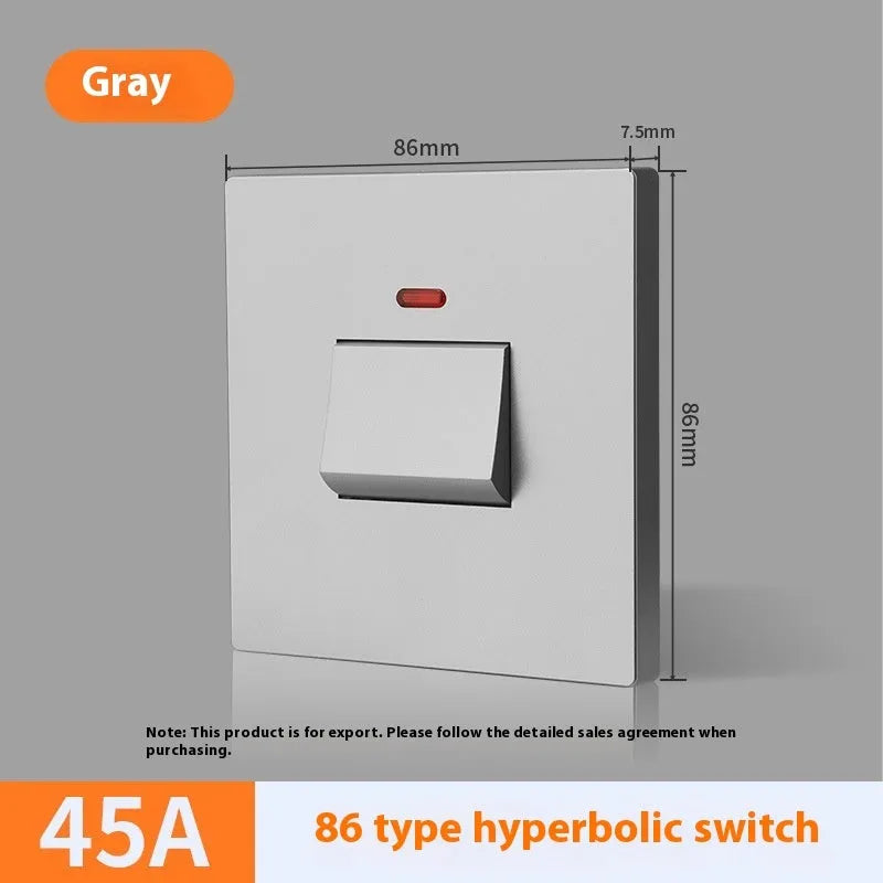 25A 45A 3P high-current plastic switch with light panel for curved rack installations in gold, grey, or white colour