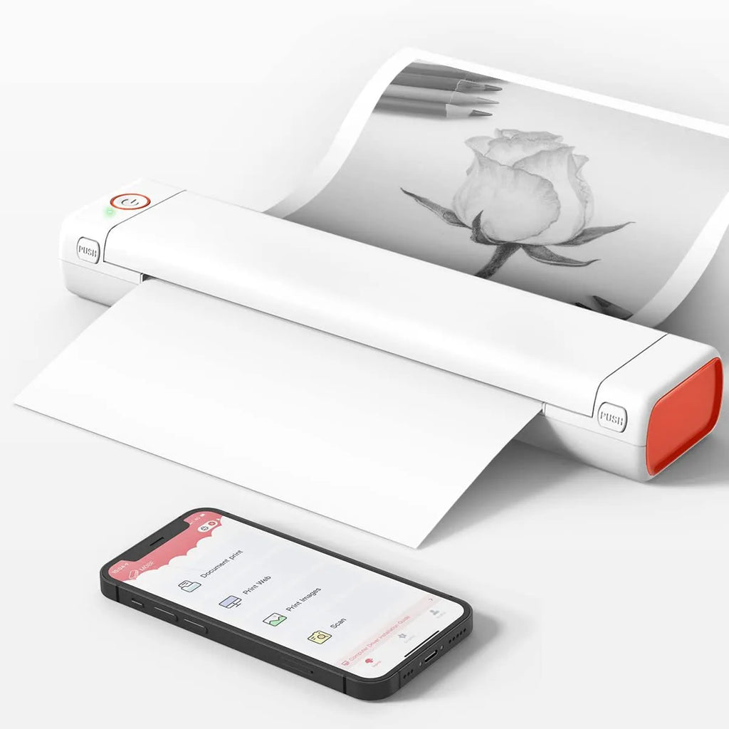 Phomemo M08F A4 portable wireless thermal printer in multiple colour options