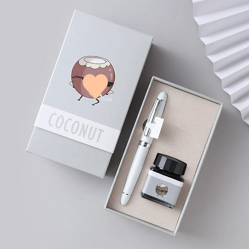 Metal calligraphy pen with gift box, available in Avocado, Bear, and Modern styles with 0.5mm or 0.38mm nib.