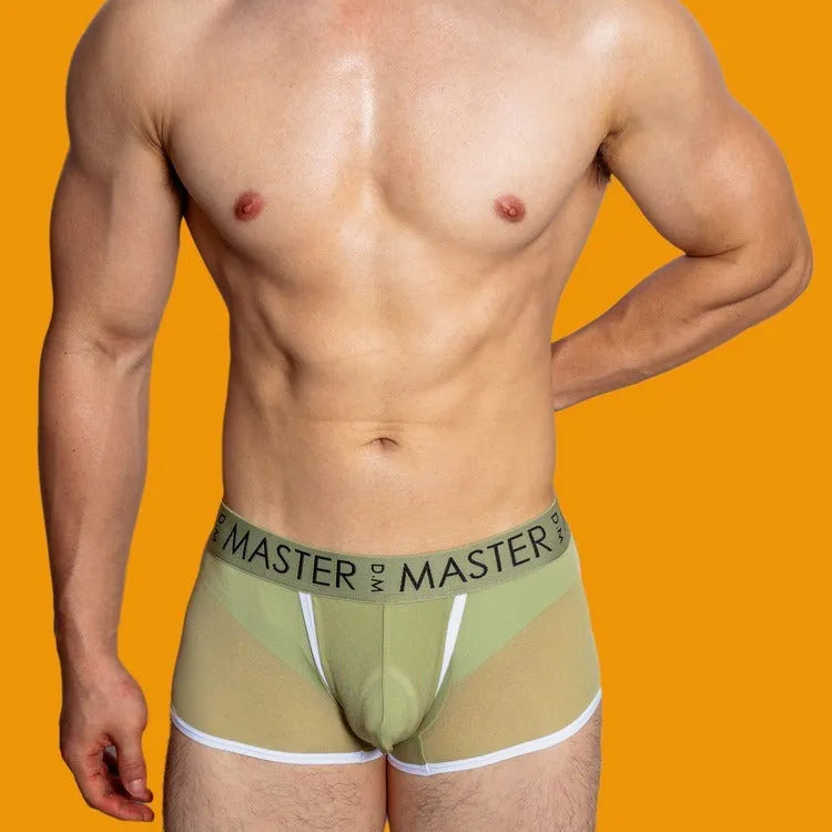 Men's low waist ice silk quick-dry shorts in army green colour