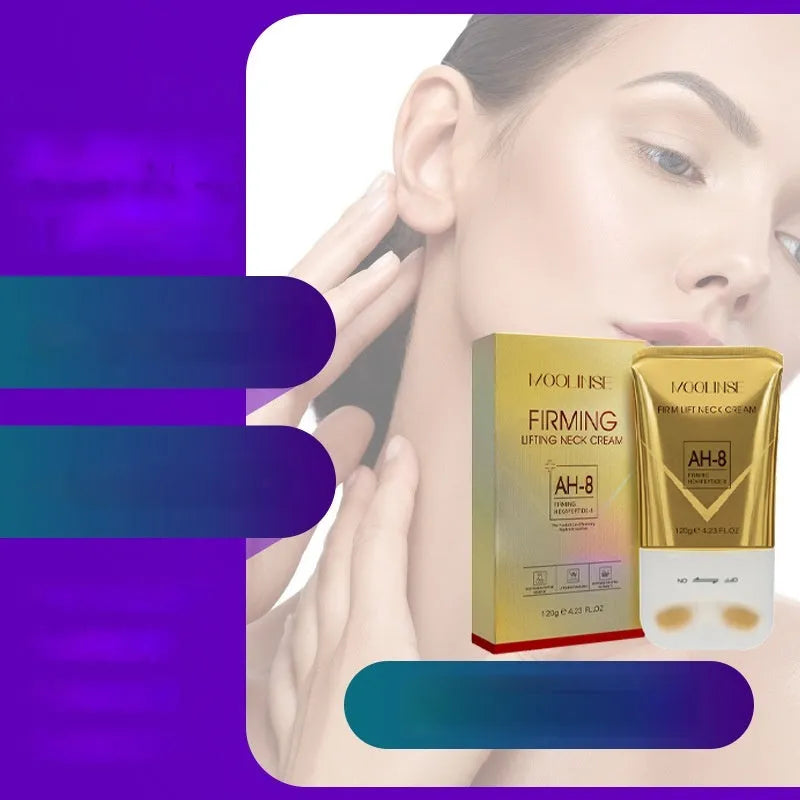 Neck moisturising cream in sample size with roller applicator for dry skin hydration