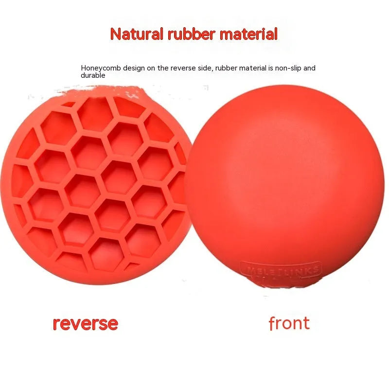 Orange natural rubber golf strength training mat for practising swing balance.