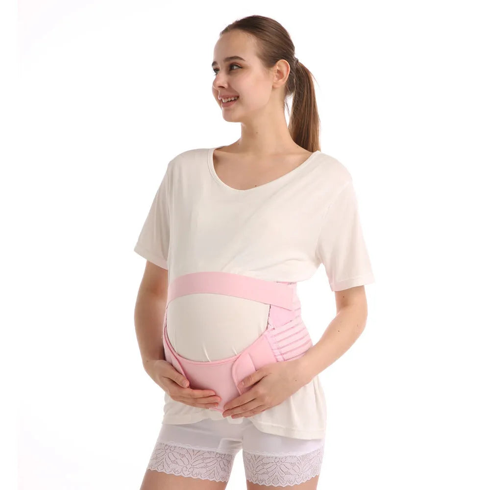 Adjustable maternity support belt with Velcro closure in elastic material for pregnancy abdominal relief
