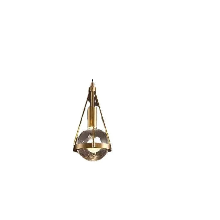 Copper and crystal chandelier with multiple head configurations for bedroom lighting