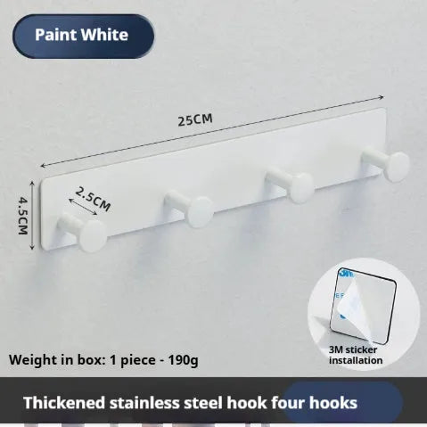 Iron screwless wall hook with mushroom-shaped hooks and traceless adhesive for 5kg load
