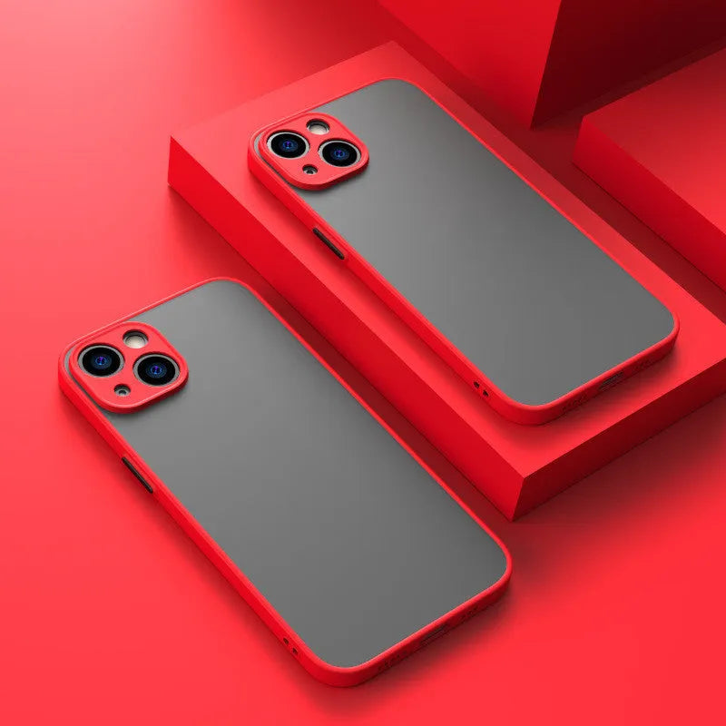 Fine hole skin-sensing iPhone case with full lens protection in black, dark night green, and sea blue colours
