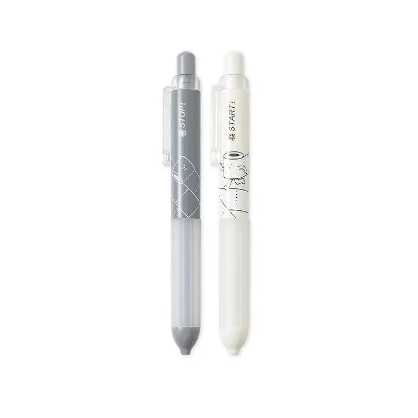 Minimalist 0.5mm automatic pencil with plastic pen holder in black or white colour options