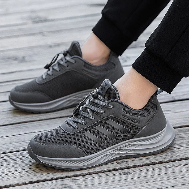 Men's and women's breathable mesh shoes with elastic band and non-slip sole in various colours