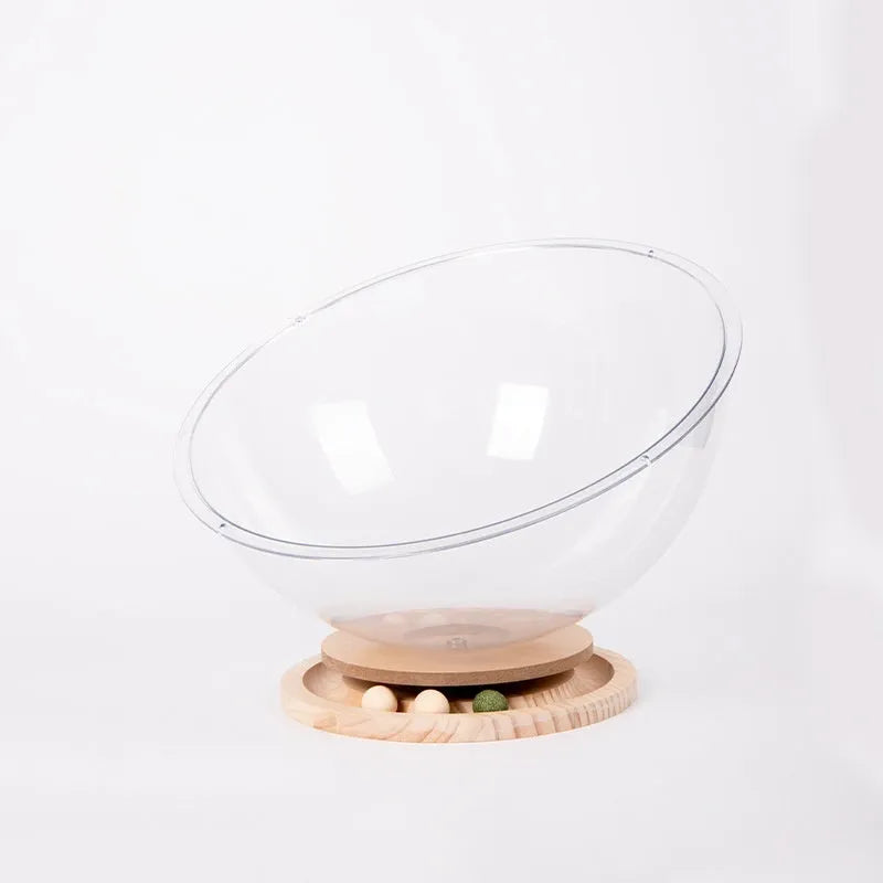 Transparent acrylic space capsule cat bathtub pet bed with turntable design
