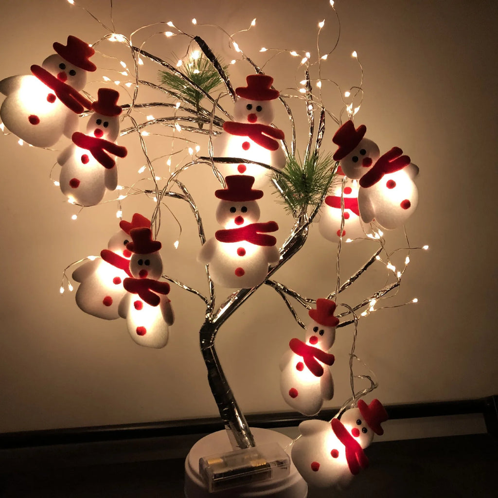 Snowman LED Christmas string lights garland with warm white bulbs in 1.65m or 3m lengths
