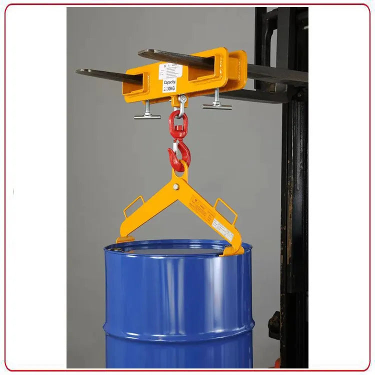 Rotatable drum crane locking forklift hook with safety device and 500kg capacity on forklift forks