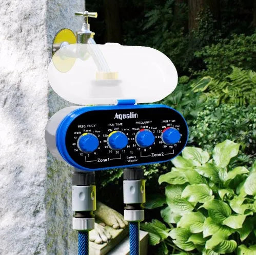 Intelligent irrigation automatic watering device dual timed controller for garden plants