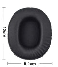 Black soft PU leather headphone covers for Sony 1R, shown on headphones in a home setting.