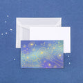Set of three girly style bronzing mermaid greeting card envelopes on sulfuric acid paper.