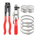 Cage plier and cutting plier set with eight hose clamps for single ear infinite clamp car maintenance