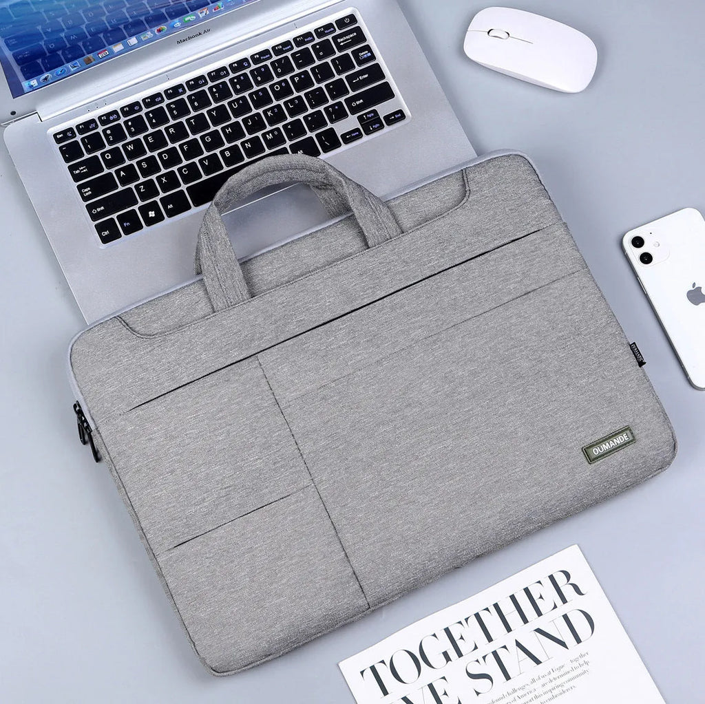 15.6-inch Oxford cloth laptop bag in dark grey colour with waterproof properties