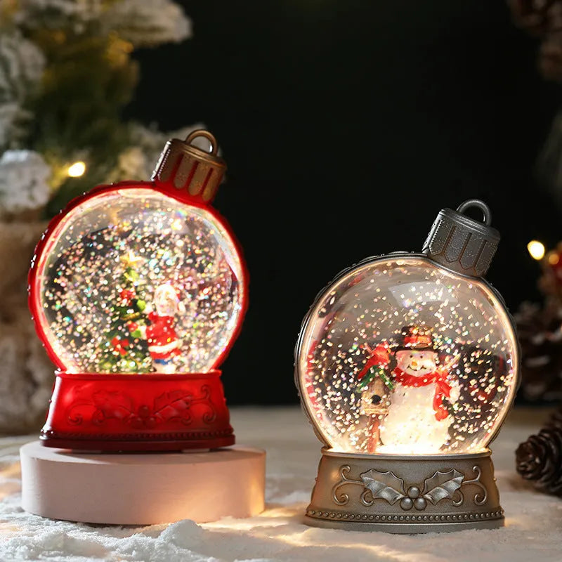 Plastic Christmas figurine LED candle light in snowman design with flickering flame effect