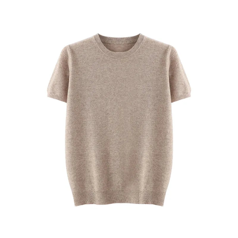 Men's round neck short sleeve sweater in steady black, loose fit pullover, casual youth jumper.