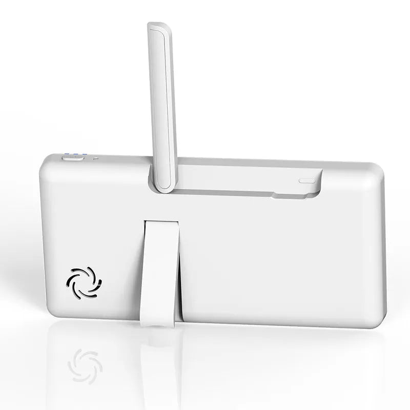 White 5-inch HD wireless baby monitor and camera on a nursery shelf