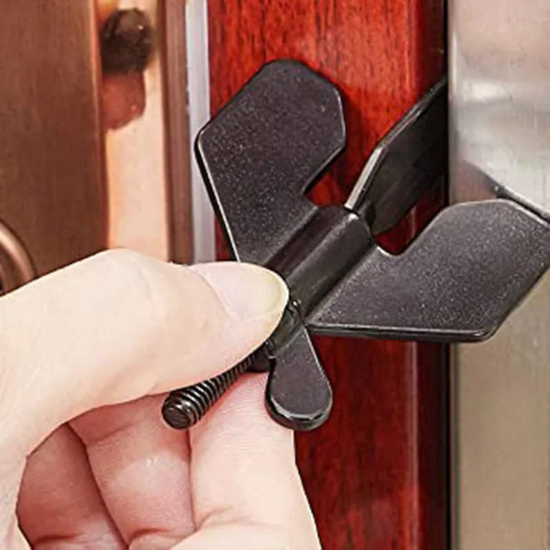 304 stainless steel portable door lock with thread installation for hotel and travel security