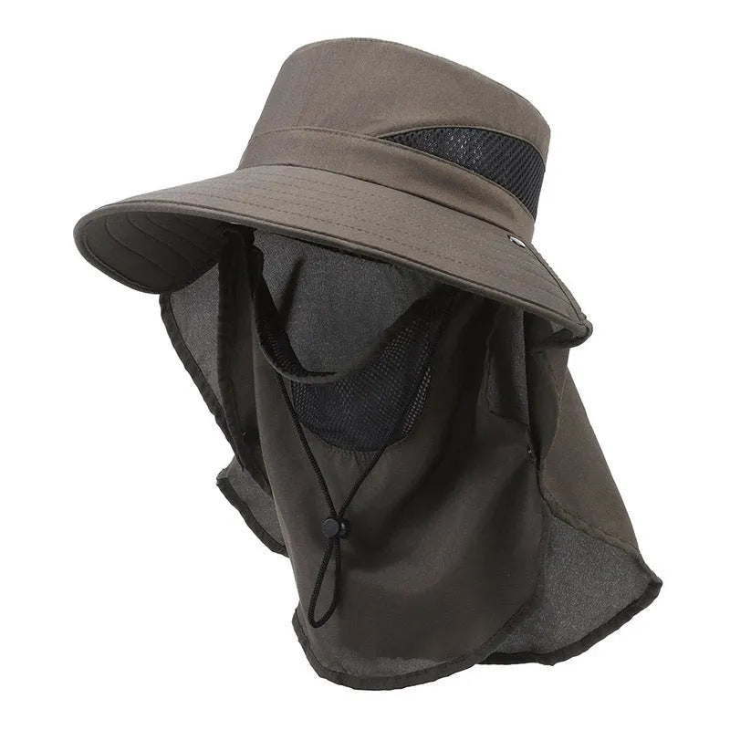 Men's adjustable fisherman hat with 8cm brim showing army green colour and drawstring adjustment