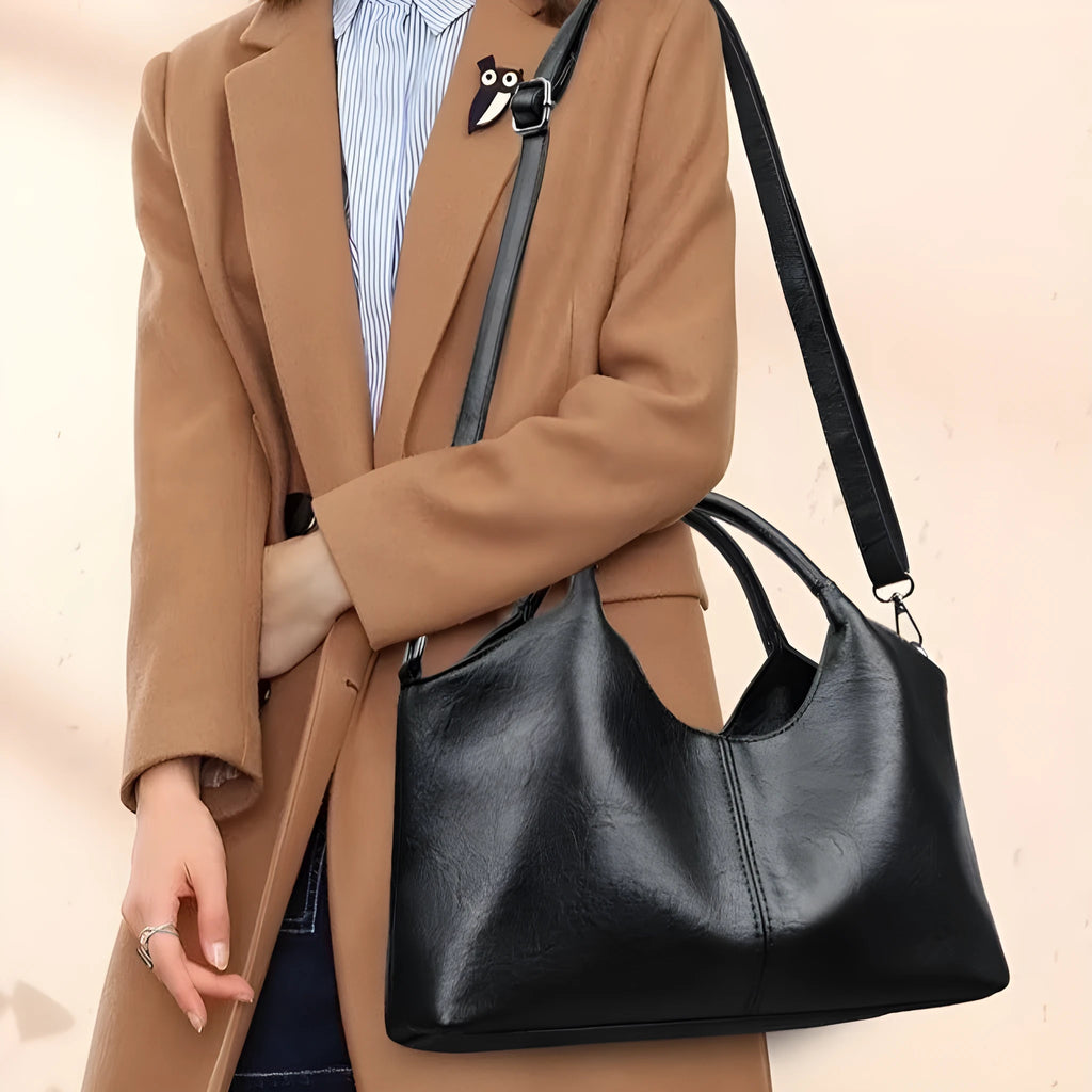 Women's genuine leather cross-body bag in multiple colours with large capacity