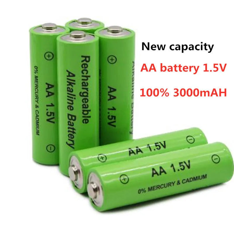 AA rechargeable battery with 3000mAh capacity showing standard dimensions and industrial grade construction