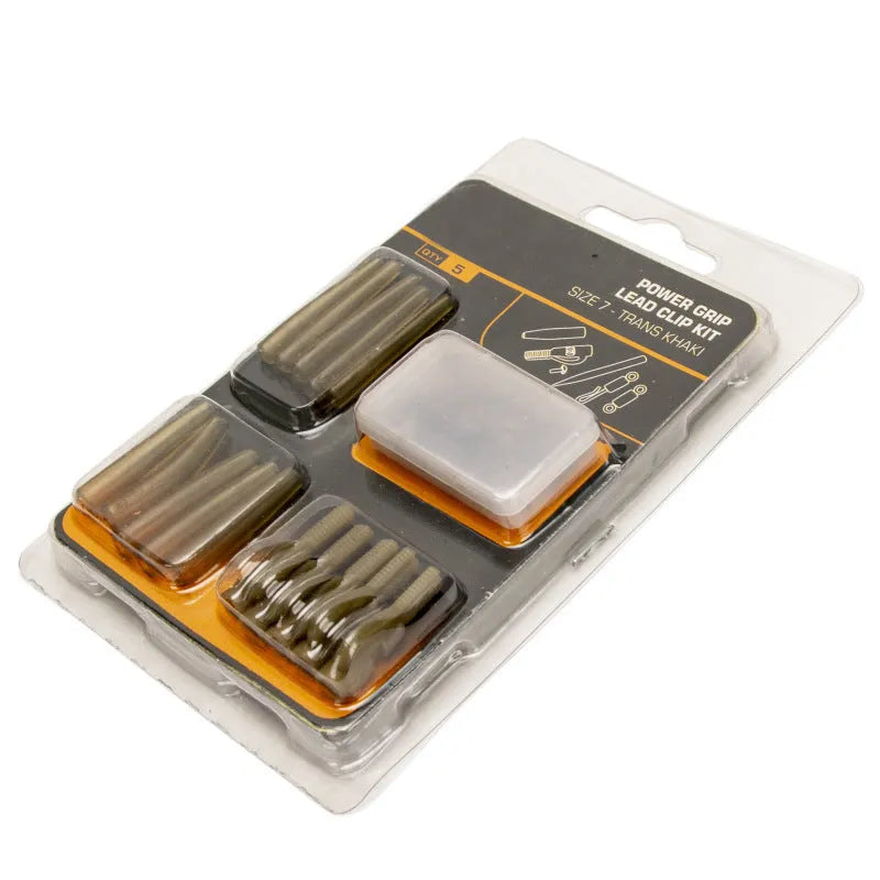 30 Piece European Carp Accessory Set showing anti-winding pipes, threaded hoses, rotations, and screws for fishing rig assembly