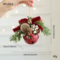 Wrought iron window hanging ornament with a jingling bell, antlers, and pine cone design in a choice of colours.
