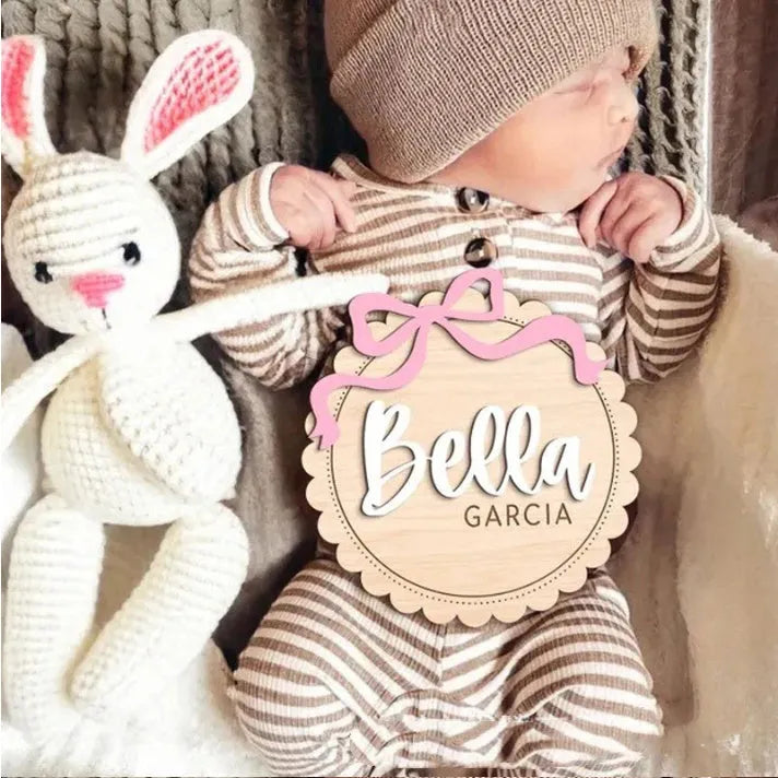 Wooden baby room decoration photo props ornaments with customised name in two sizes for nursery decor