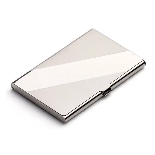 304 stainless steel business card case with laser geometric engraving and mirror finish