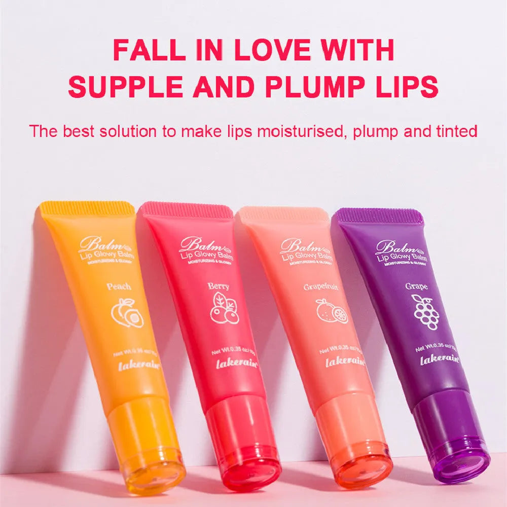 Women's Fashion Personality New Lip Gloss in four fruity flavours: yellow peach, berry, pomelo, and grape