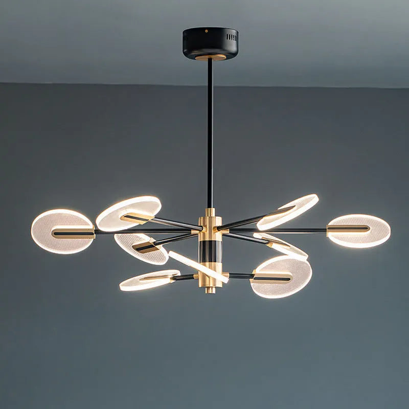 Nordic iron LED chandelier pendant lamp with acrylic parts for 15-30㎡ room coverage