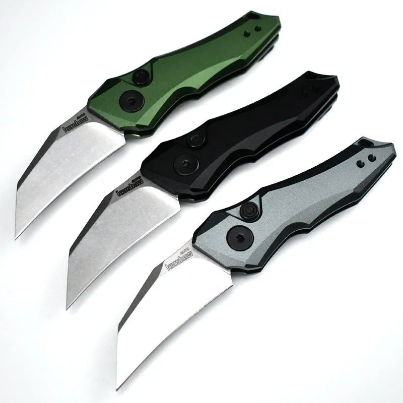 Outdoor folding pocket knife in black colour showing compact 150mm design with folding mechanism