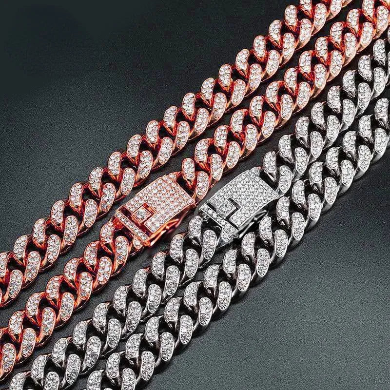 Hip hop alloy pet collar necklace in Gold, Rose Gold, or Silver, 20-70cm length, 12.5cm width
