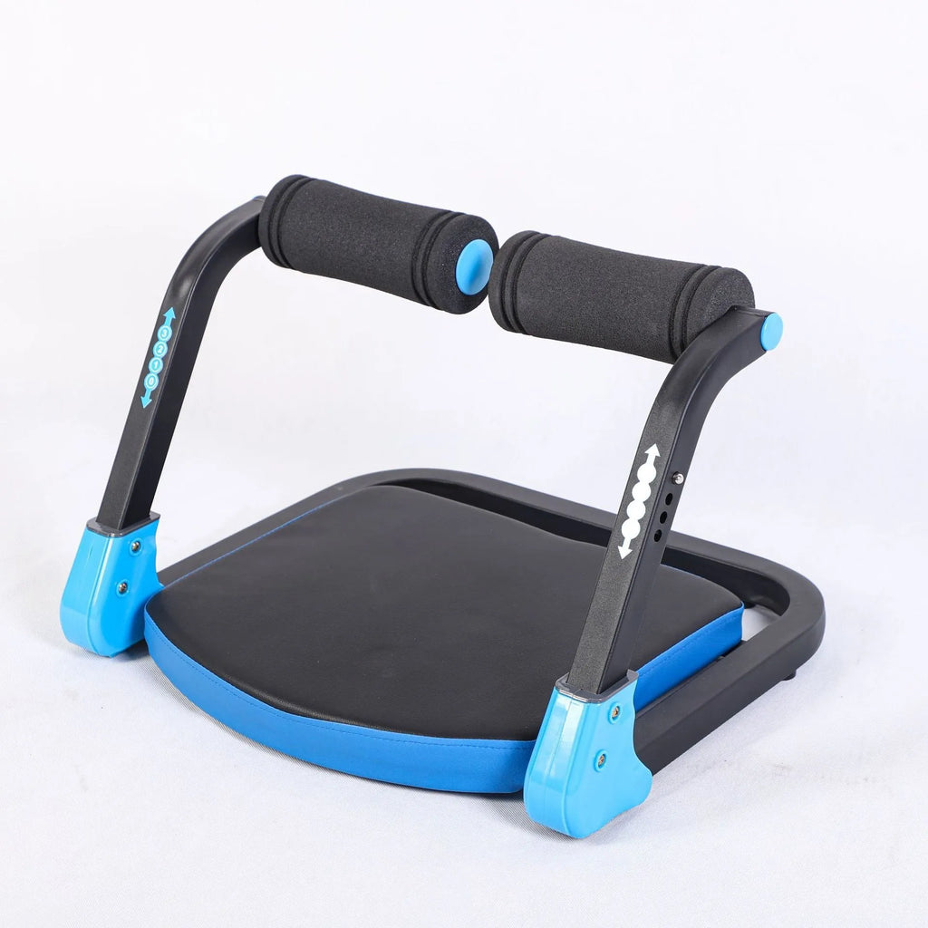 Household mini multifunctional abdominal device in sky blue and red colours for core exercises