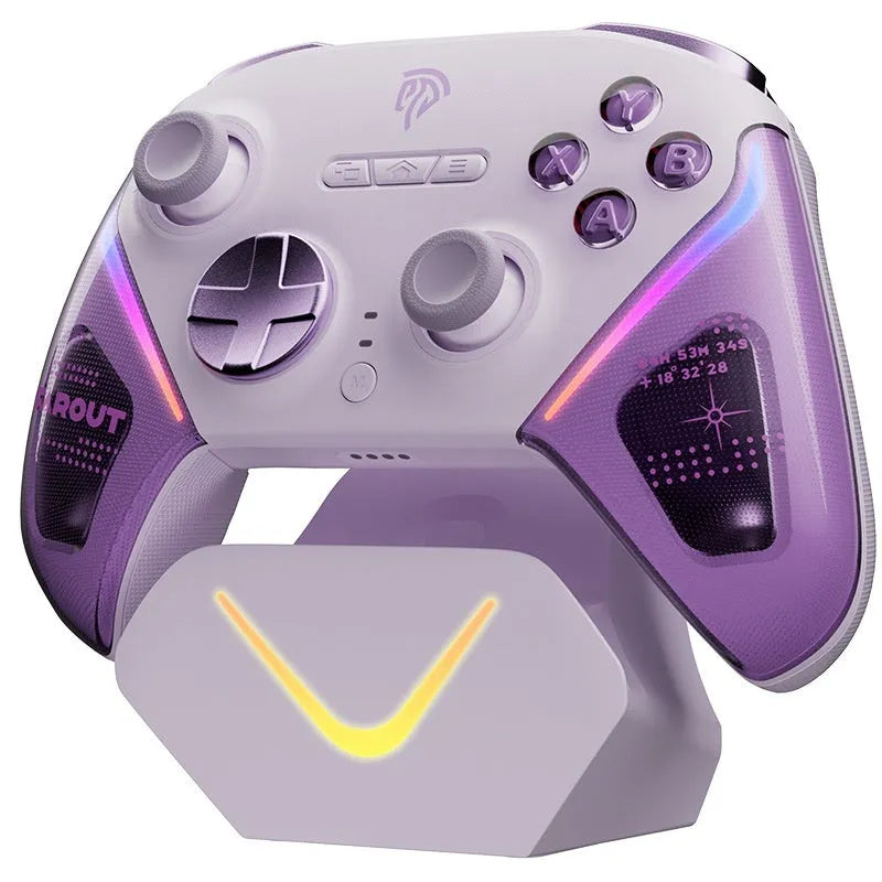 Rocker Smart Startstop Charging Base in black, green, or purple with USB-C port and game controller on 15.60 cm platform
