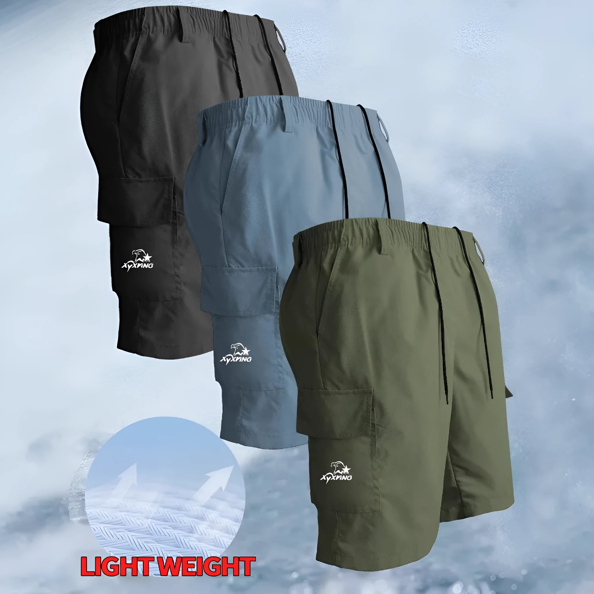 Loose straight-leg casual shorts in black, made from polyester fibre with micro elasticity, shown in a sports style fit