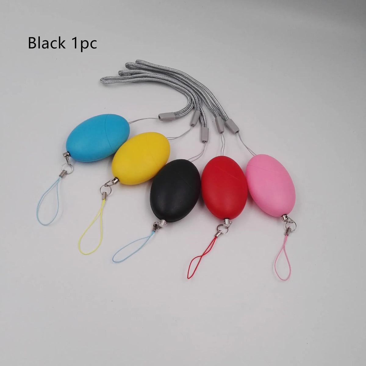 Oval 120dB personal alarm for women, elderly and children in black, blue, pink, red or yellow