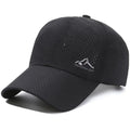 Light grey adjustable polyester baseball cap with a dome crown on a solid background.